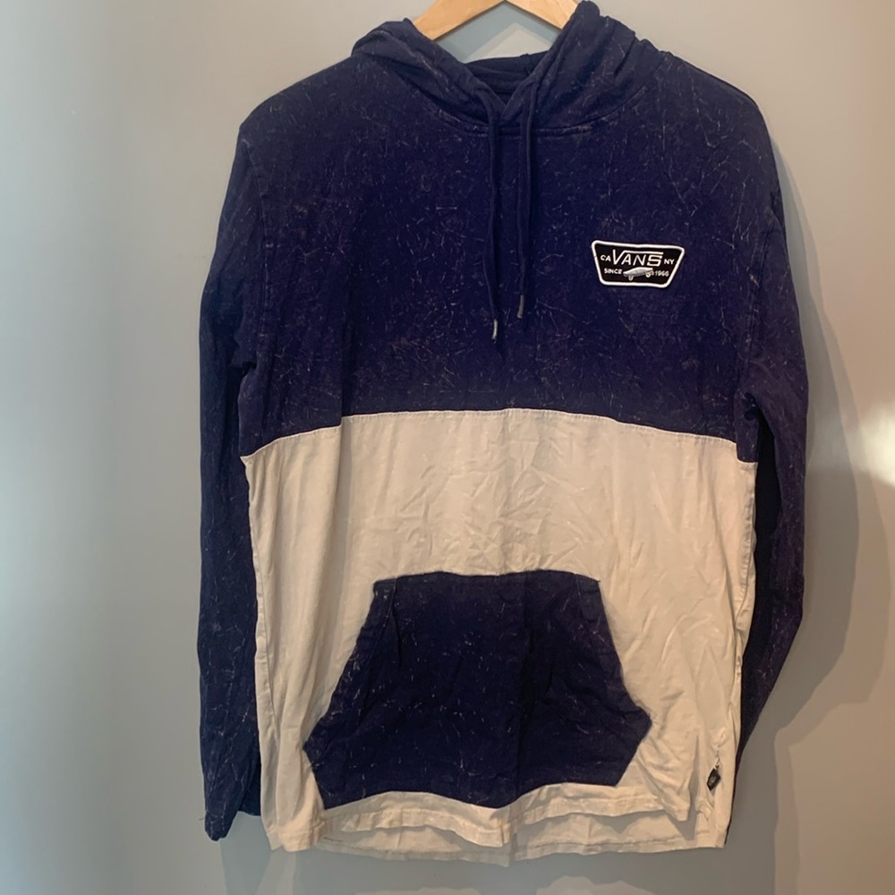 Vans Unisex Light Hoodie In Patterned Navy And Off White - Picture 2 of 6